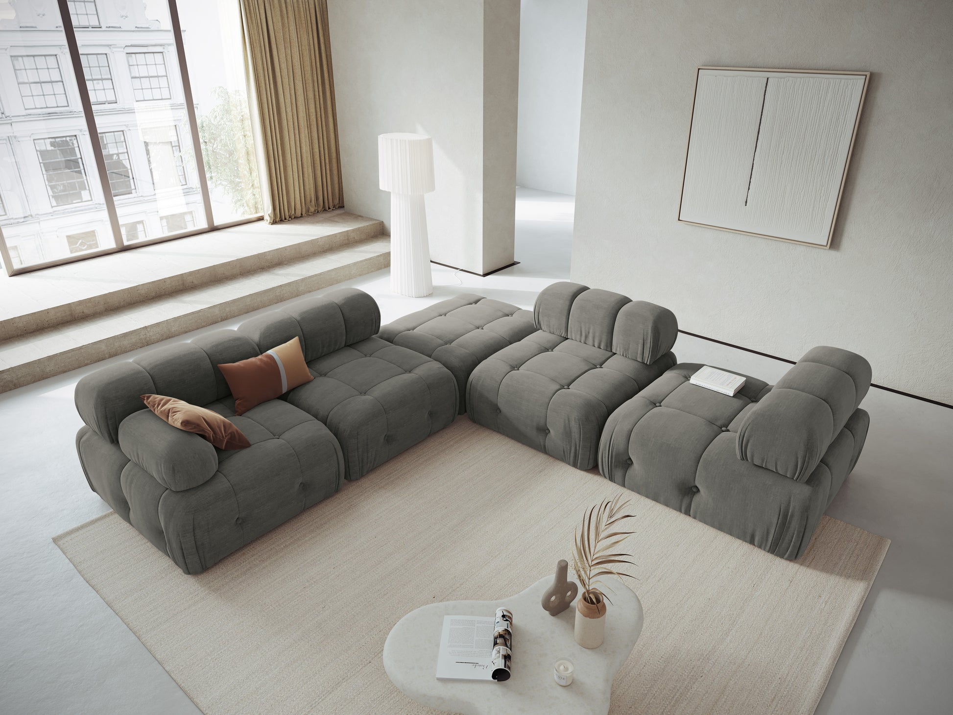 Sofa - krēsls Cosmopolitan Design  Ferento 96x96x71 cm pelēks - N1 Home