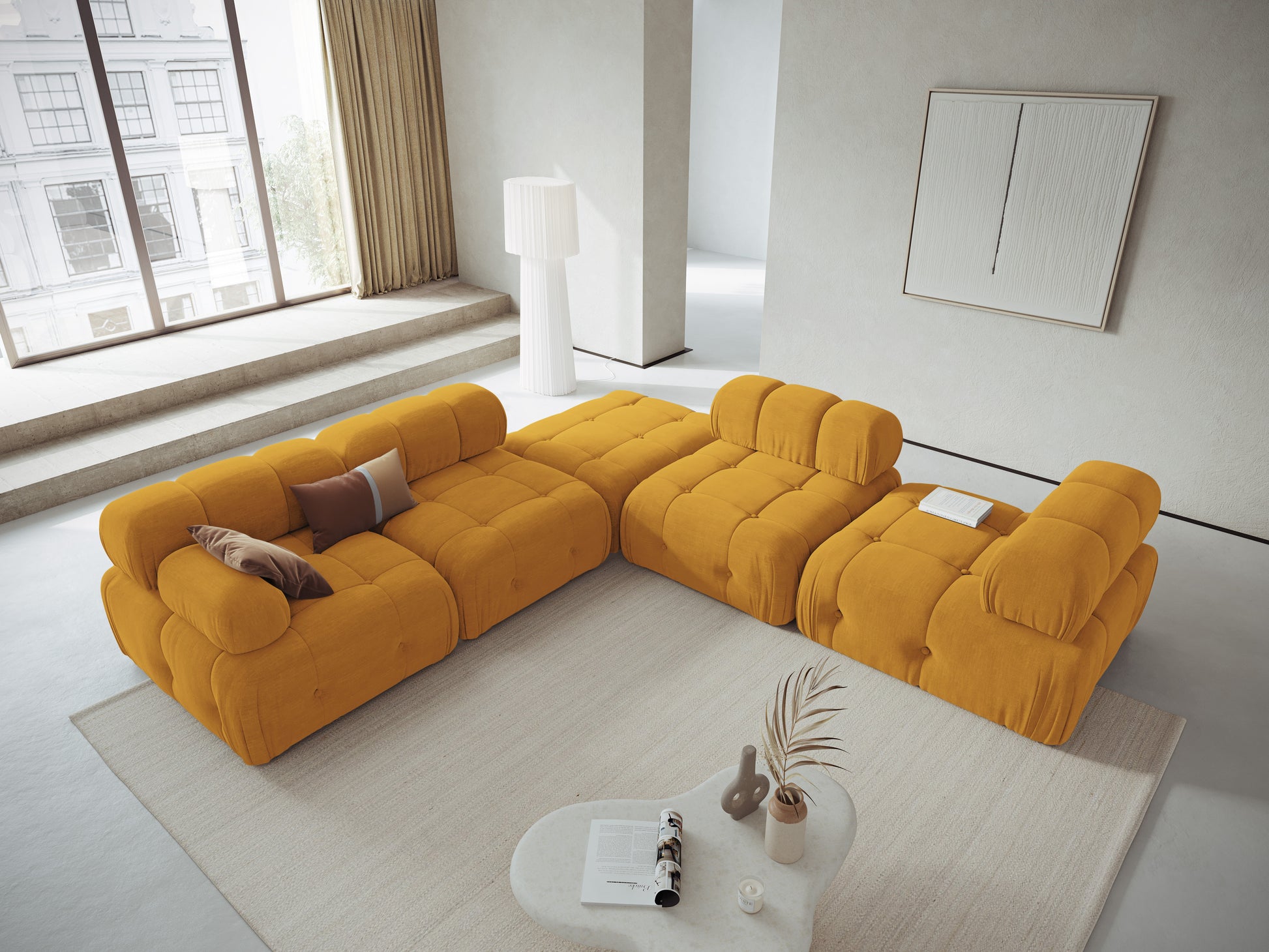 Sofa - krēsls Cosmopolitan Design  Ferento 96x96x71 cm sinepes - N1 Home