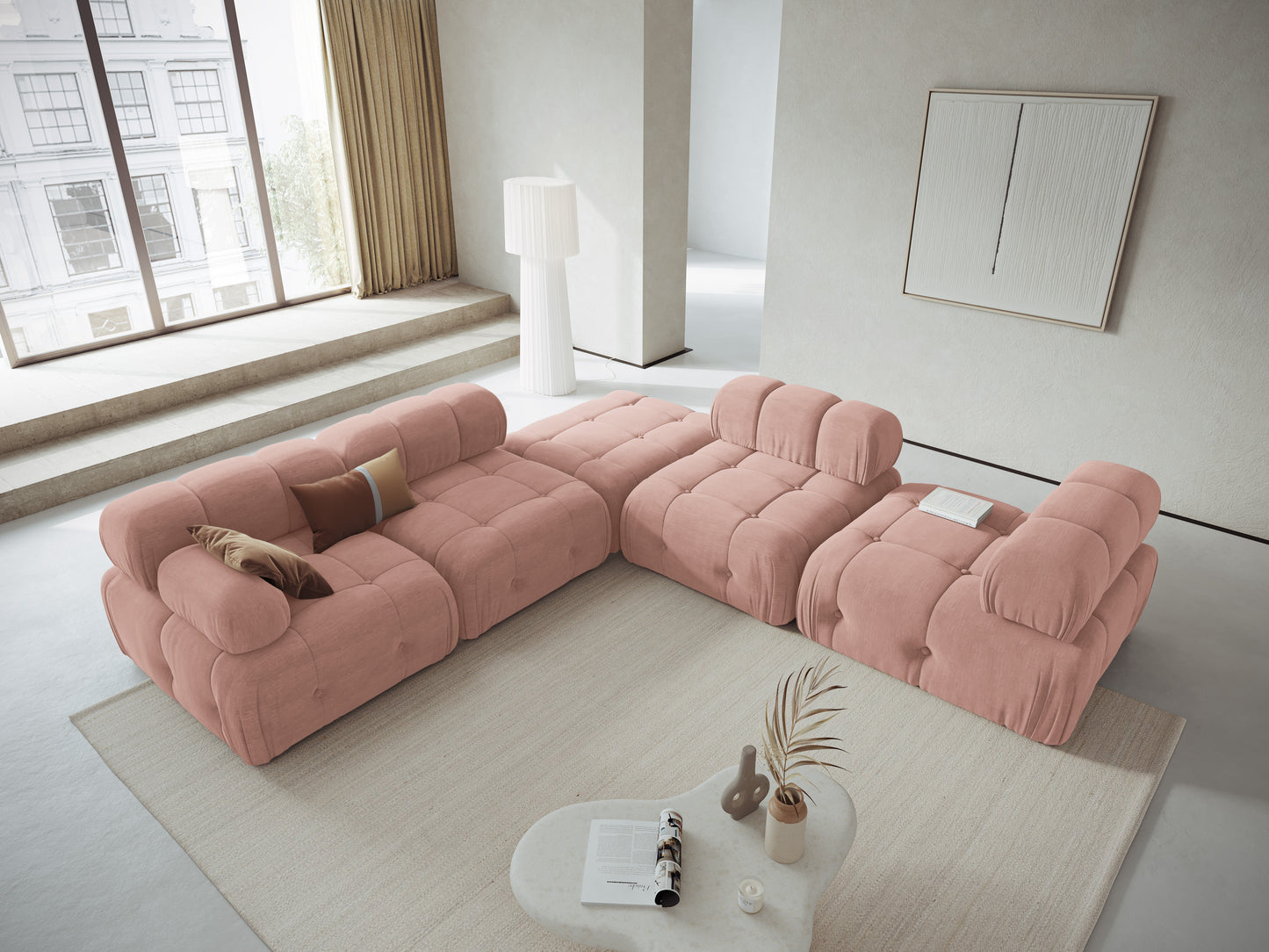 Sofa - krēsls Cosmopolitan Design  Ferento 96x96x71 cm rozā - N1 Home