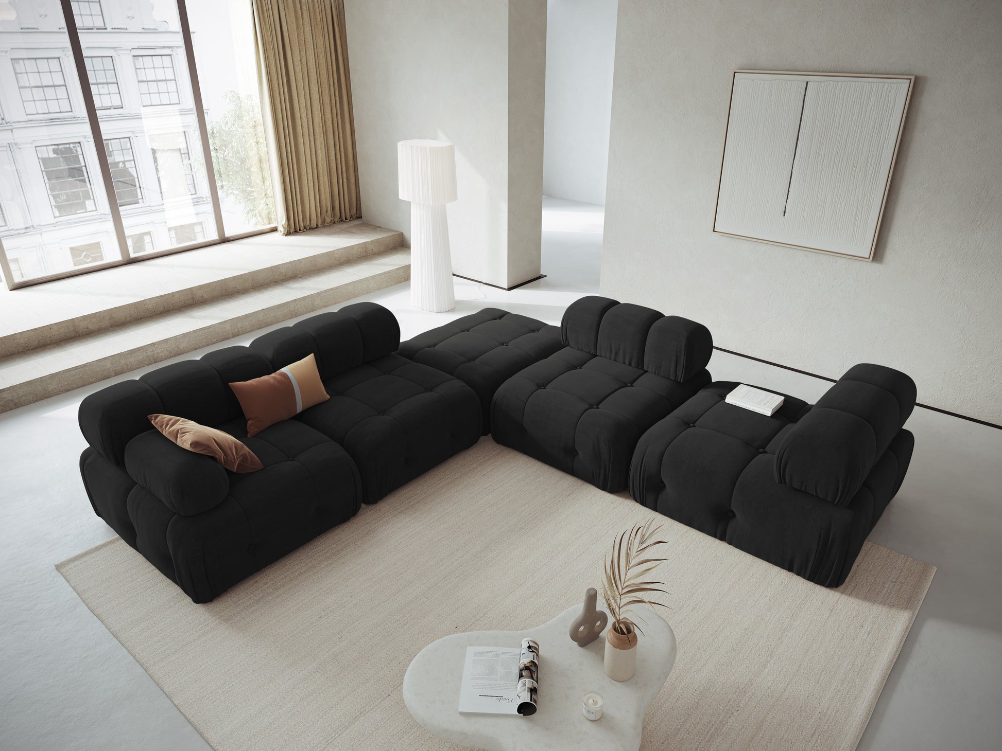 Sofa - krēsls Cosmopolitan Design  Ferento 96x96x71 cm melns - N1 Home