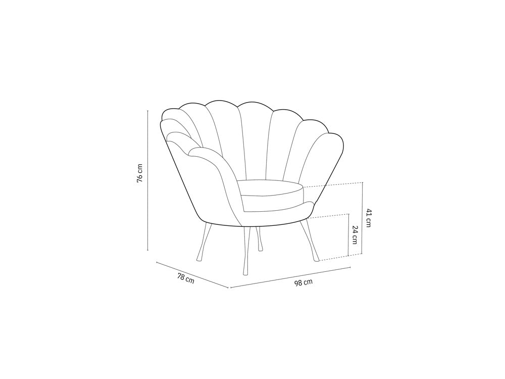 Krēsls Kingston Cosmopolitan design 98x78x76 cm Ma 2257 - N1 Home