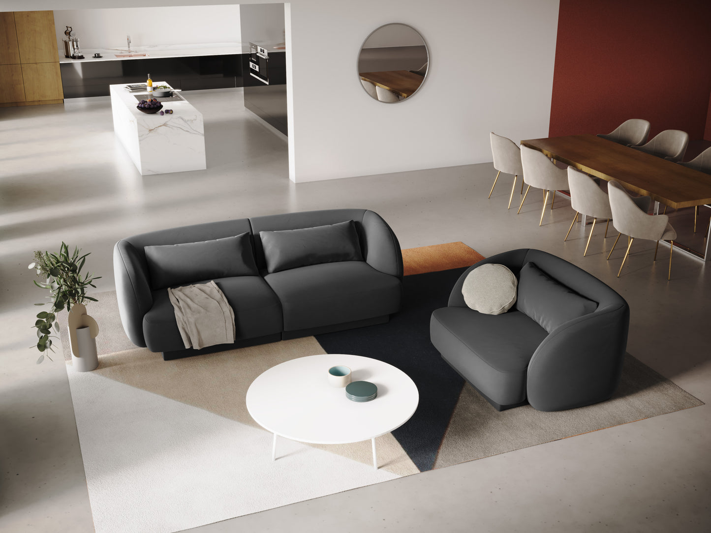 Atzveltnes krēsls Cosmopolitan Design Tulum 109x85x74 tumši pelēks - N1 Home