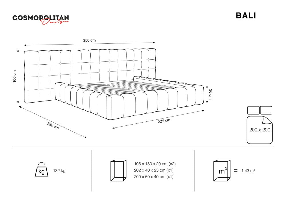Gulta Bali Cosmopolitan design 140/160/180/200 x 200 cm Blu 86 - N1 Home