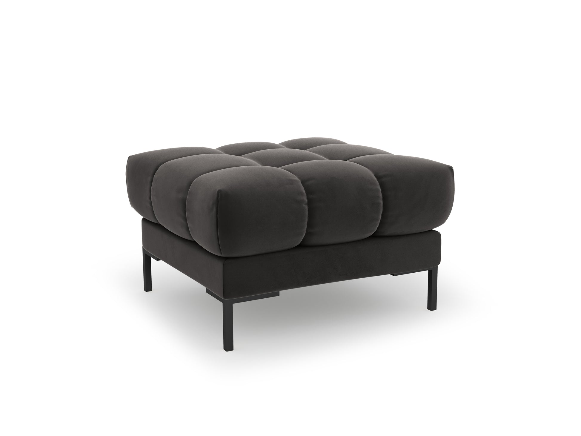 Pufs Cosmopolitan Design Bali 60x60x41 cm melns/tumši pelēks - N1 Home