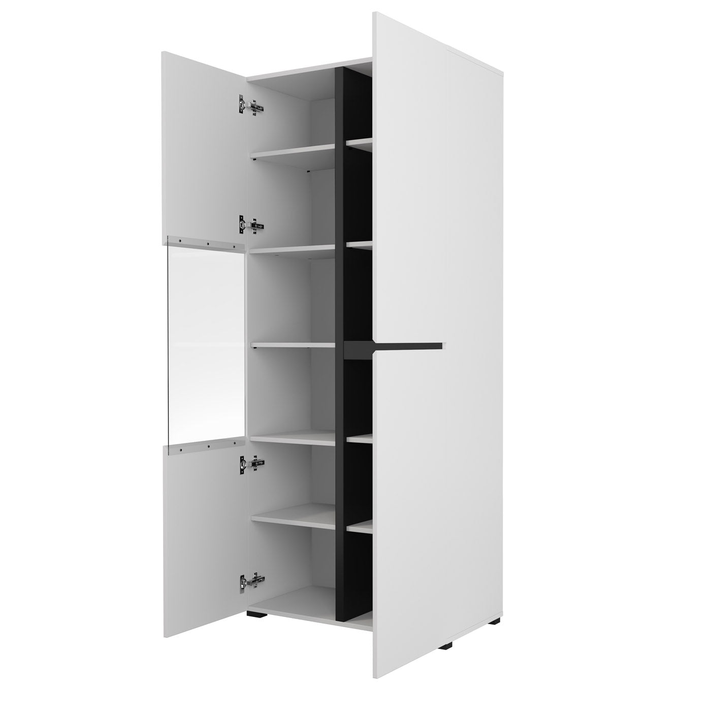 Vitrīnas skapis Krosit kolekcija 79/183/40 cm balts/melns