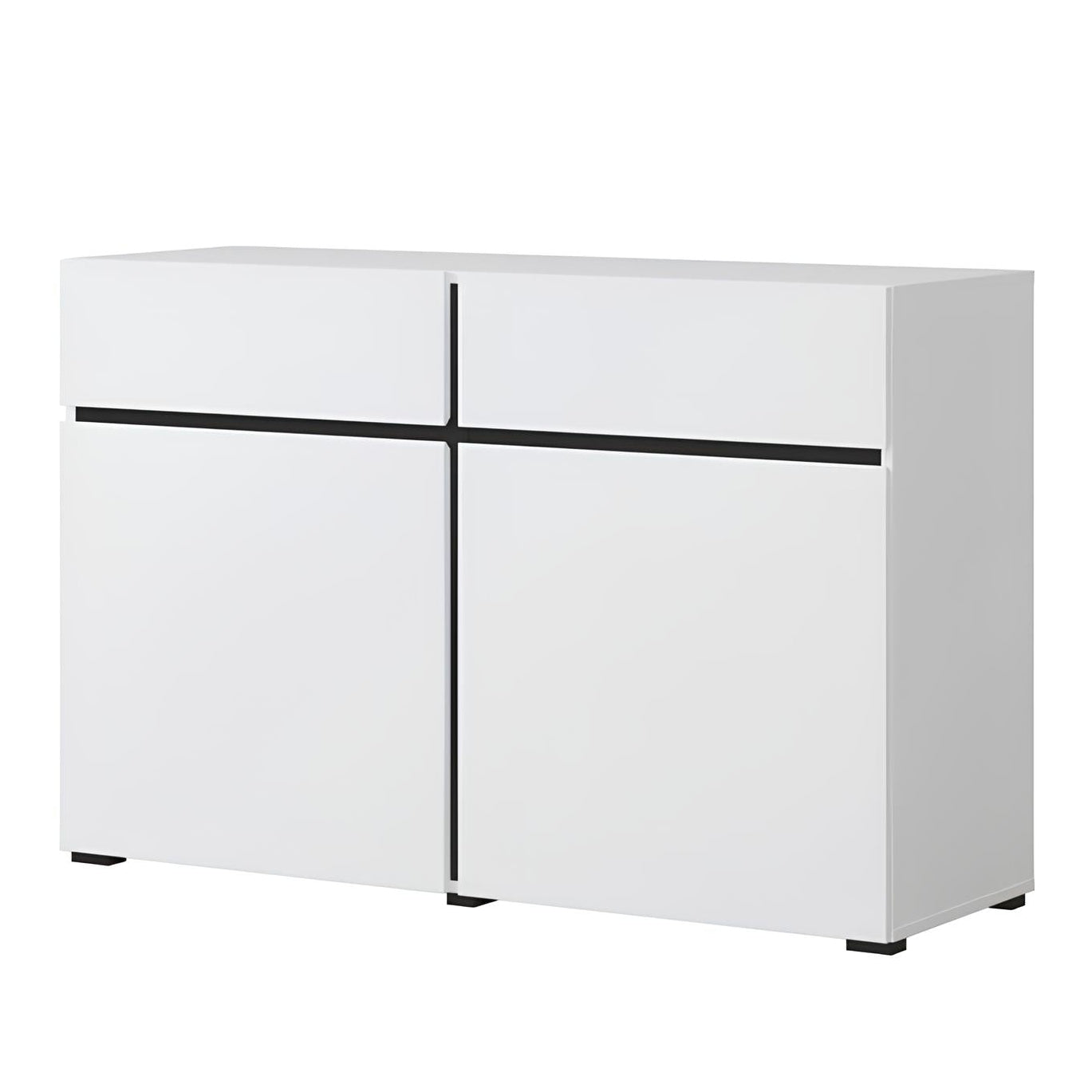 Kumode Krosit kolekcija 119/78/40 cm balts/melns - N1 Home