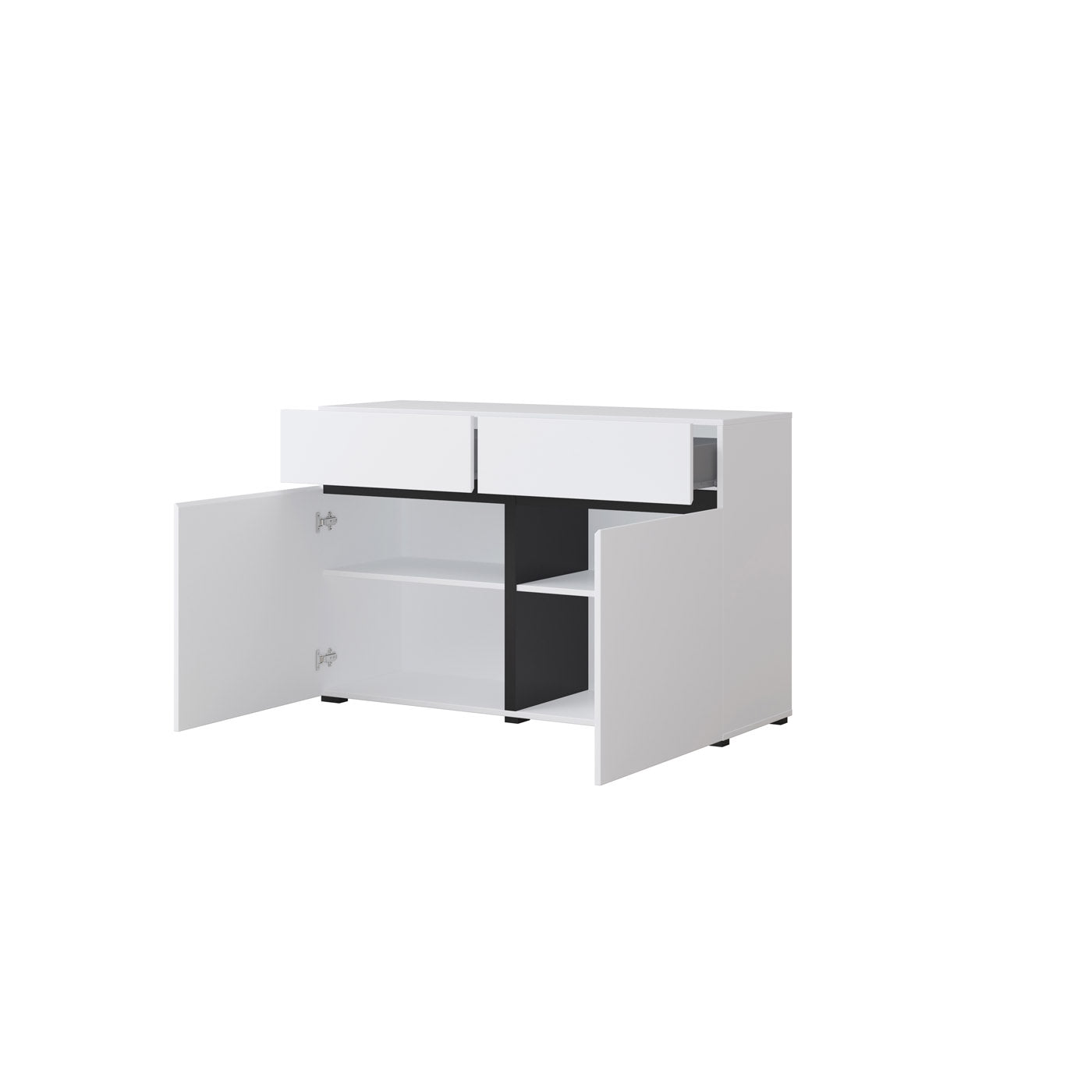 Kumode Krosit kolekcija 119/78/40 cm balts/melns - N1 Home