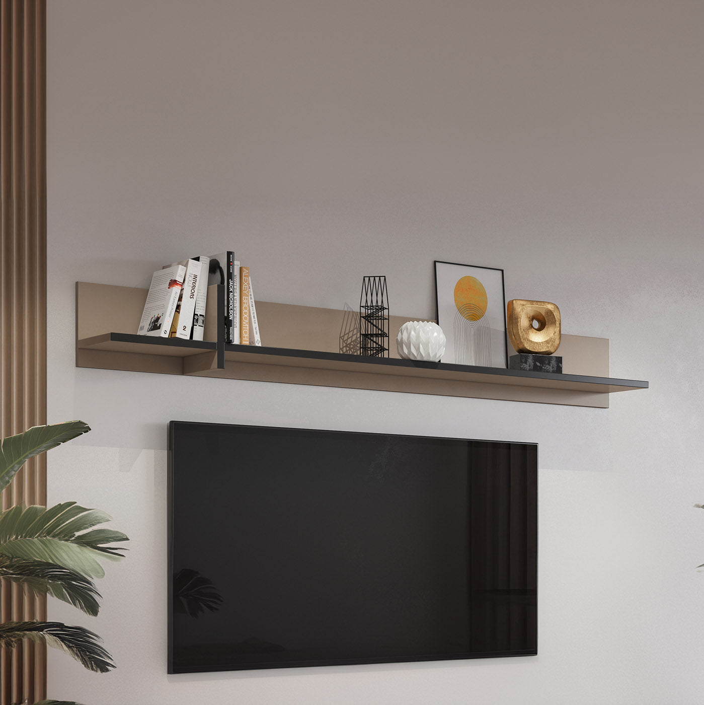 Sienas plaukts Krosit kolekcija 180/23/23 cm congo/melns