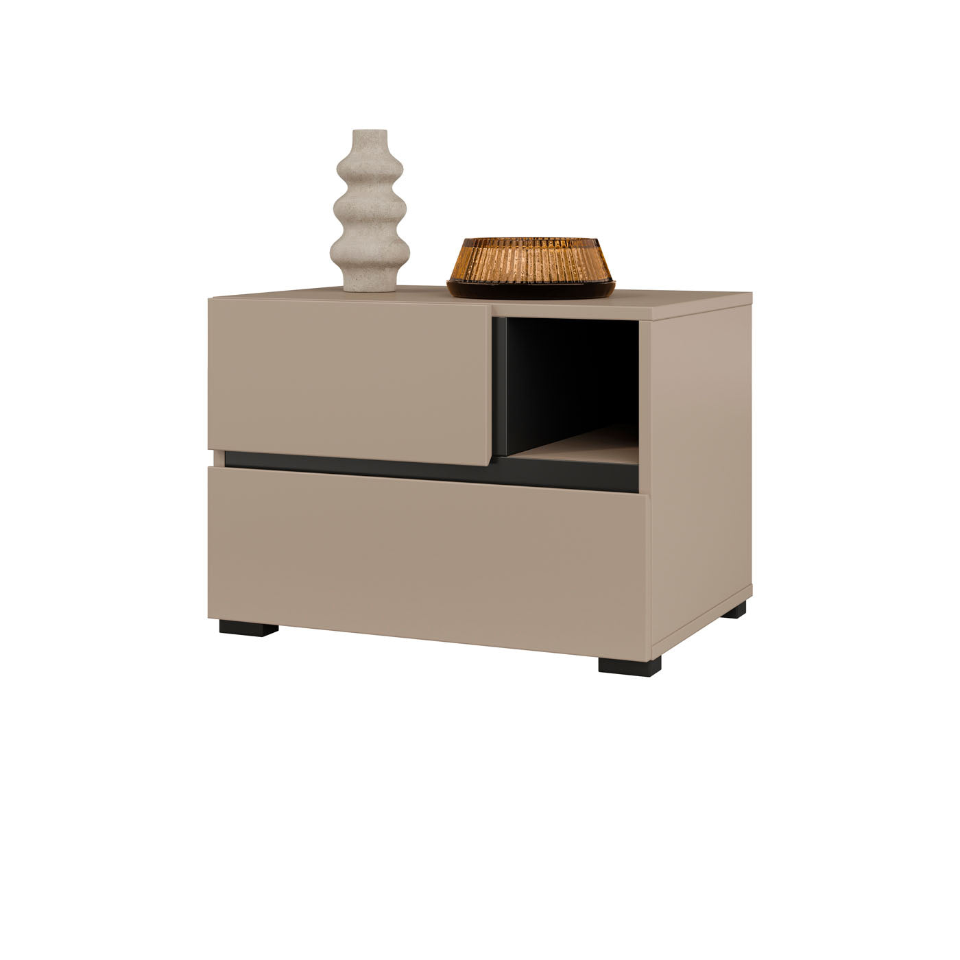 Naktsskapis (2) Krosit kolekcija 55/40/40 cm congo/melns