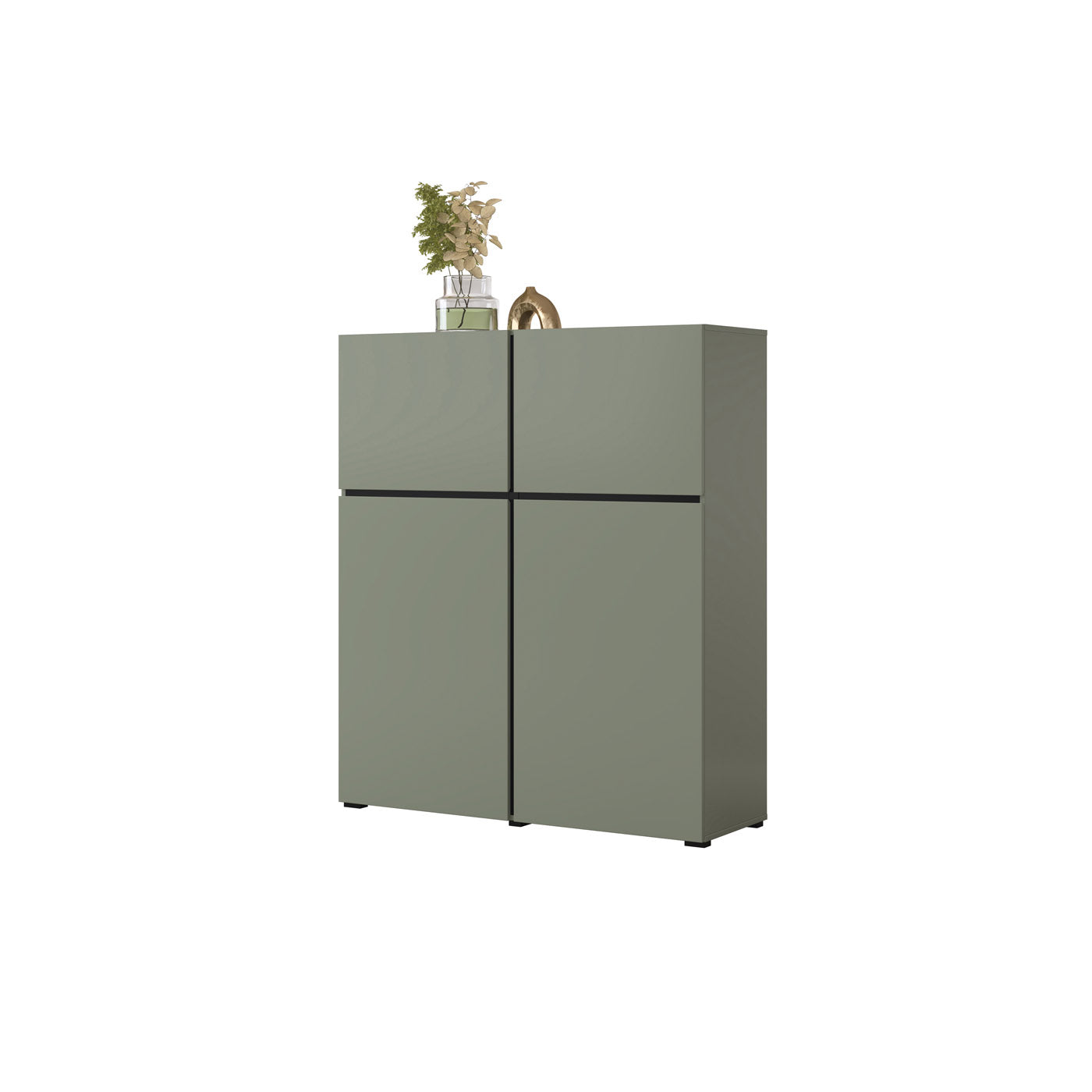 Kumode Krosit kolekcija 119/139/40 cm zaļs/melns - N1 Home