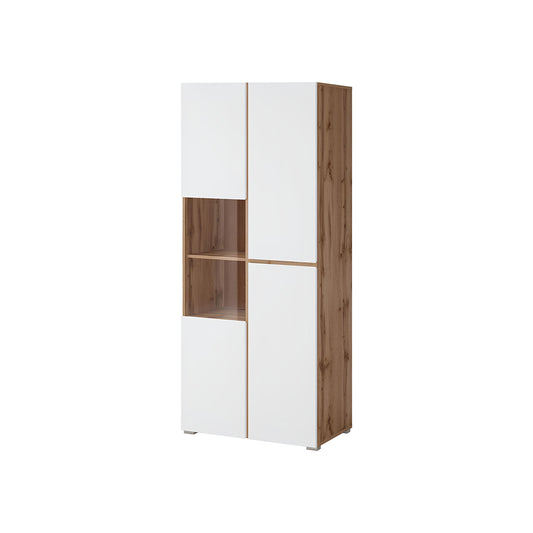 Vitrīnas skapis Krosit kolekcija 79/183/40 cm Votan ozols/balts