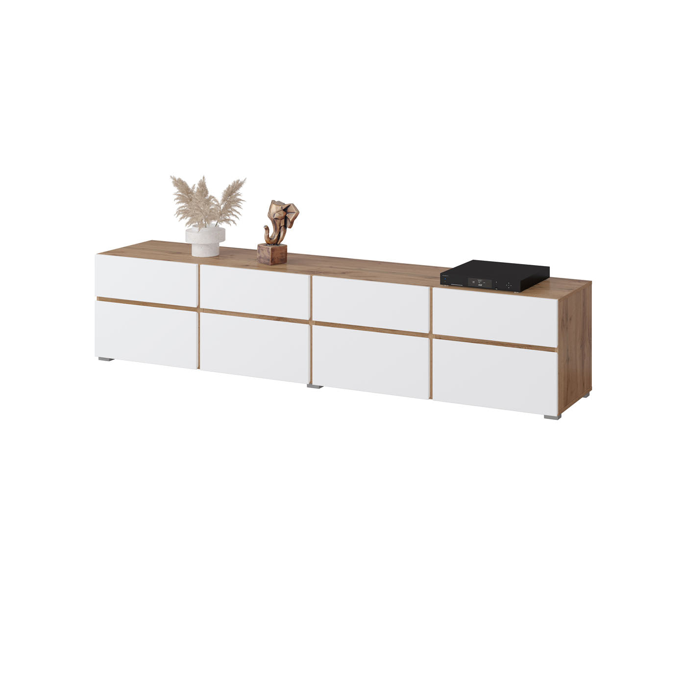 TV skapis Krosit kolekcija 225/48/40 cm Votan ozols/balts