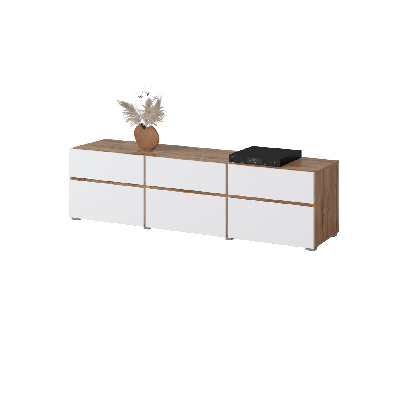 TV skapis Krosit kolekcija 180/40/48 cm Votan ozols/balts