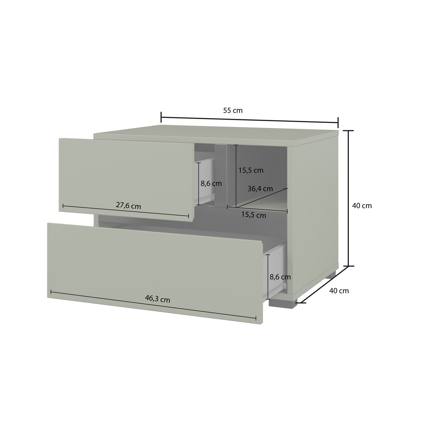 Naktsskapis (2) Krosit kolekcija 55/40/40 cm votan ozols