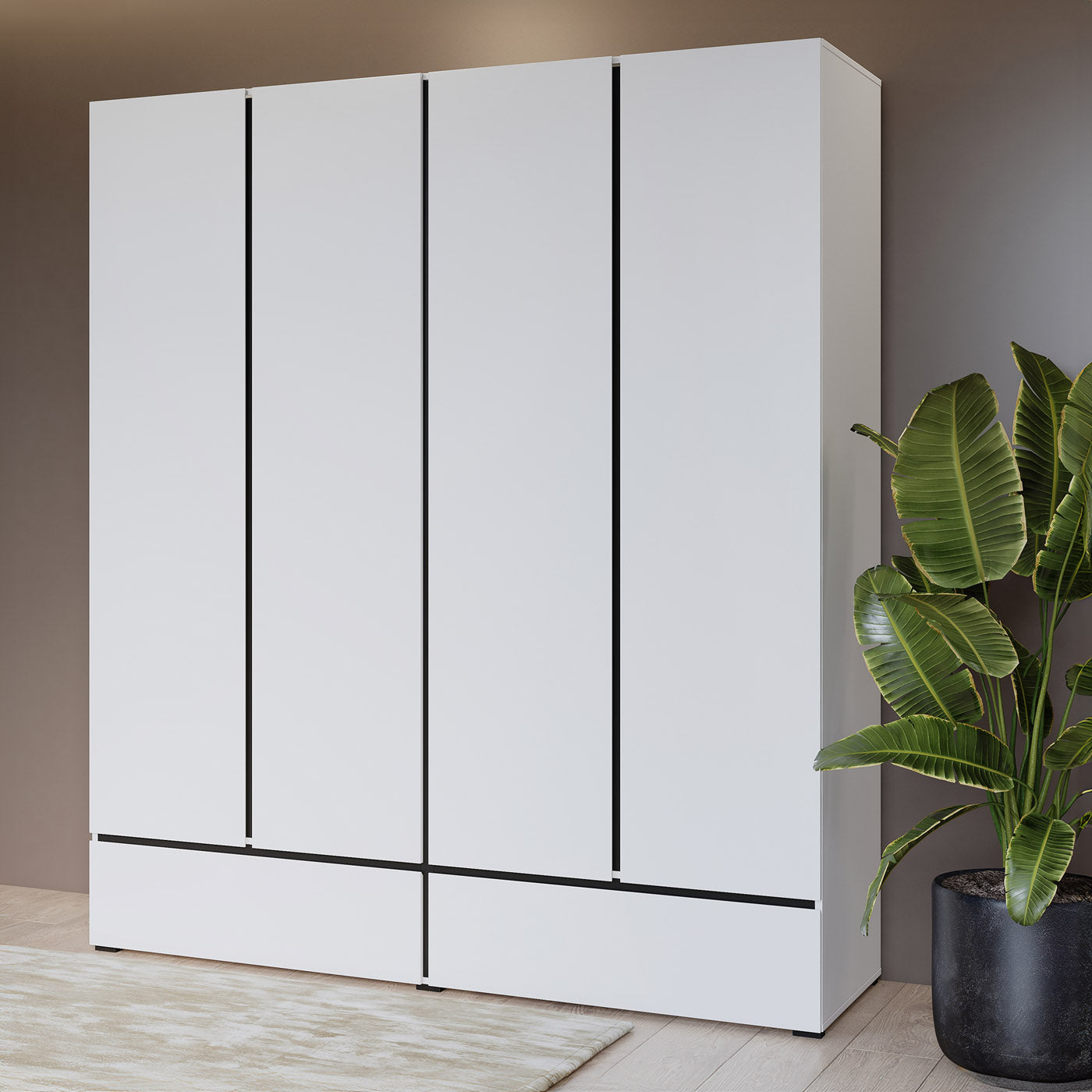 Skapis Krosit kolekcija 89;180/210/60 cm balts/melns