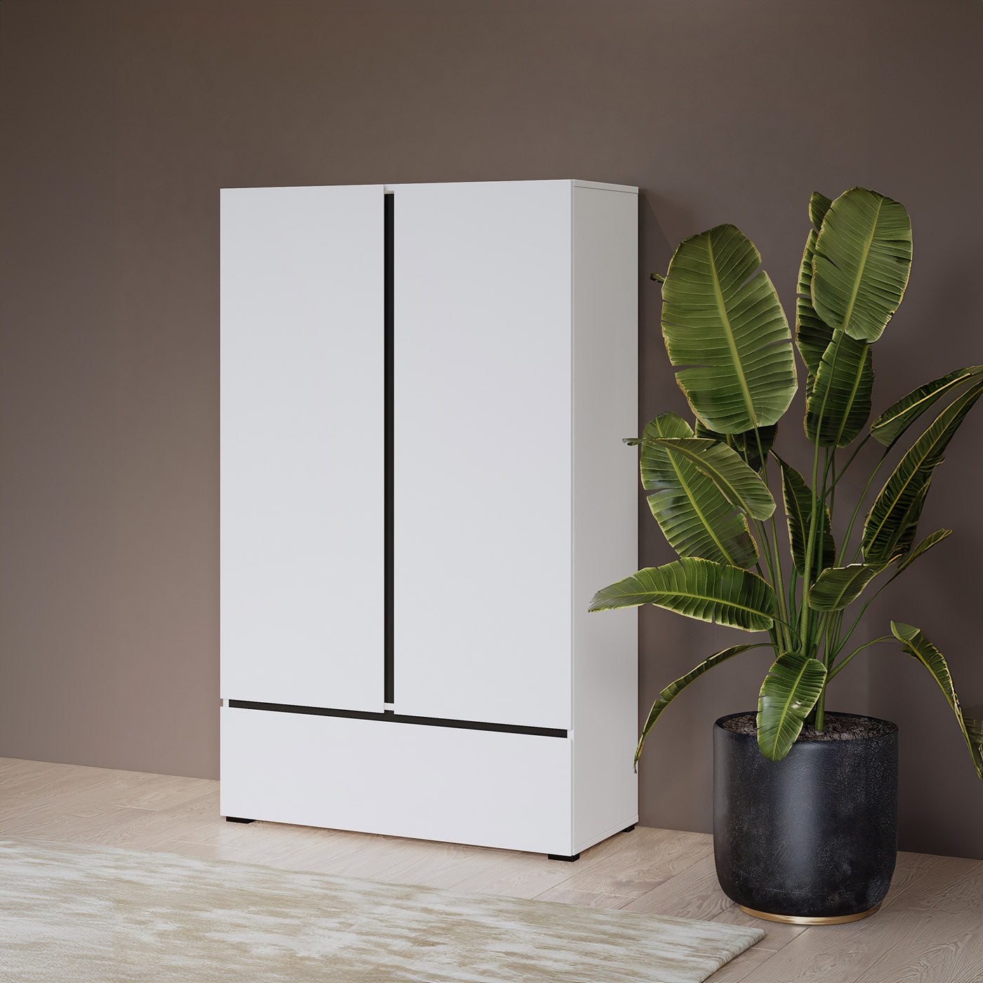 Kumode Krosit kolekcija 80/150/40 cm balts/melns