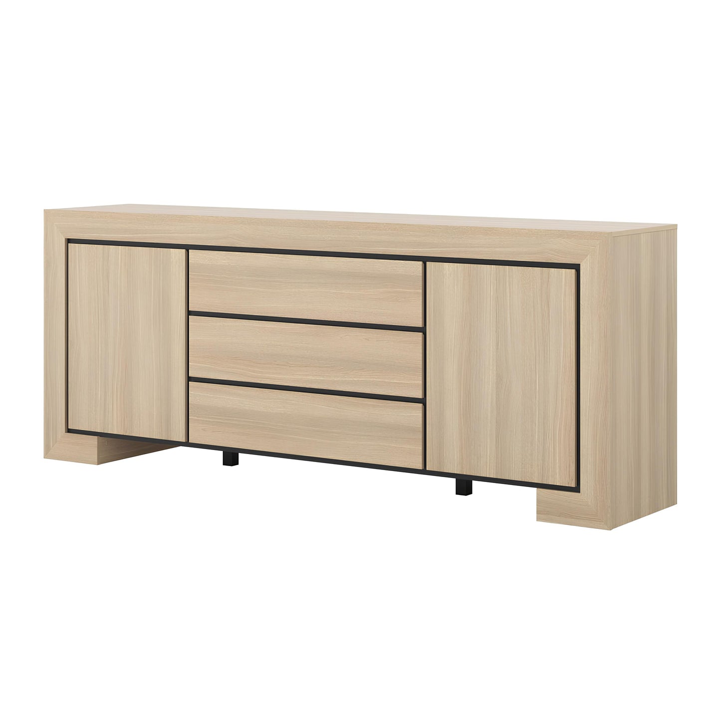 Kumode Cabira II 225/48/90 cm elegants ozols/melns - N1 Home