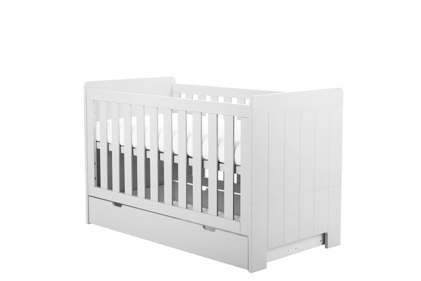 Gultas atvilktne CAMU 120x60 cm balts, pelēks - N1 Home