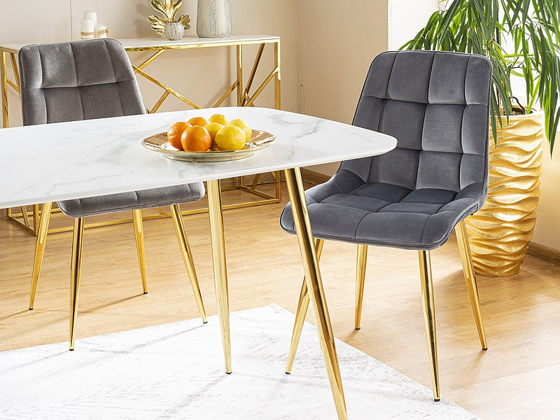 Chic Gold velvet krēsls pelēks