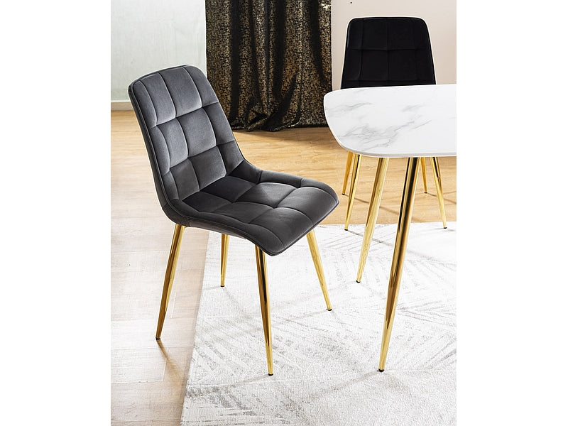 Chic Gold velvet krēsls pelēks
