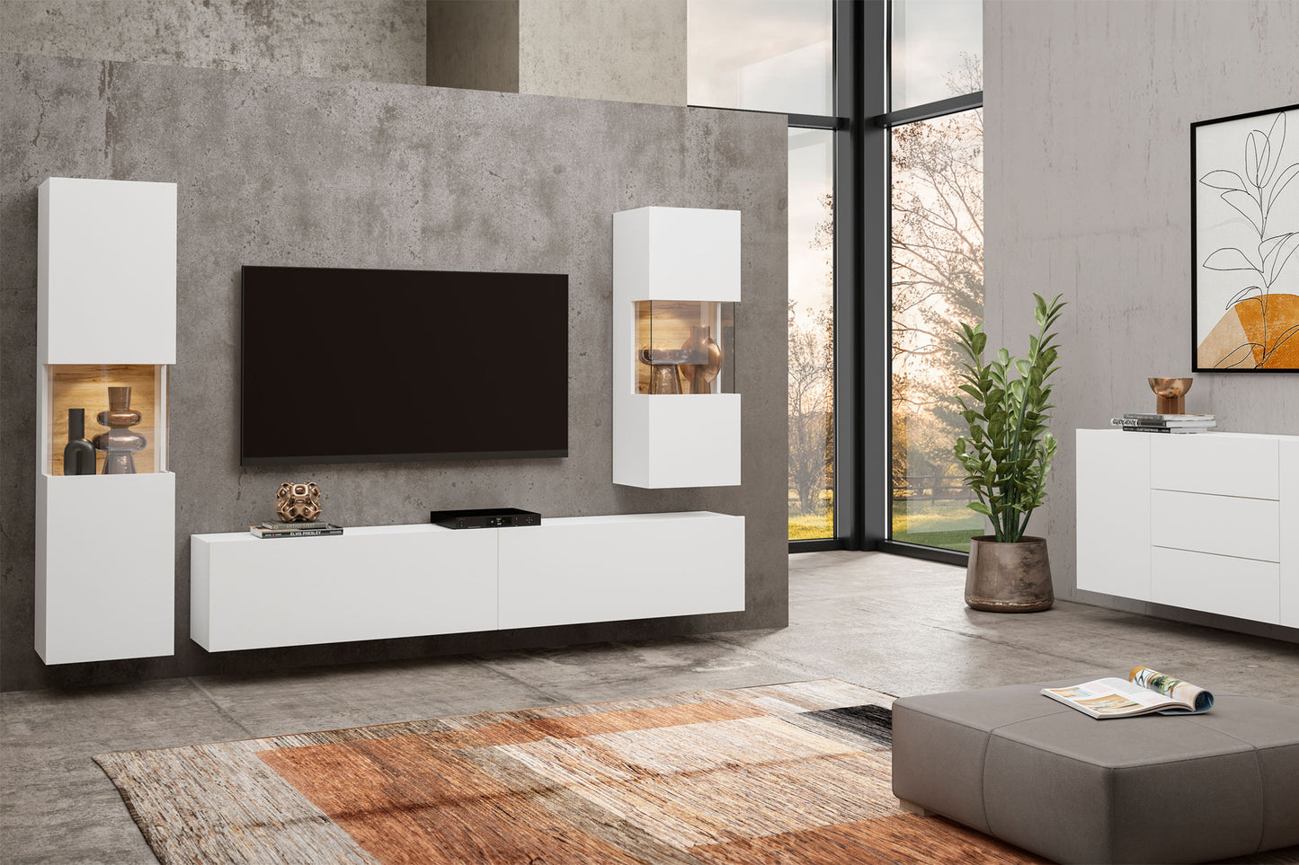 Sienas bloks Avalon 180/140/35 cm balts/Votan ozols