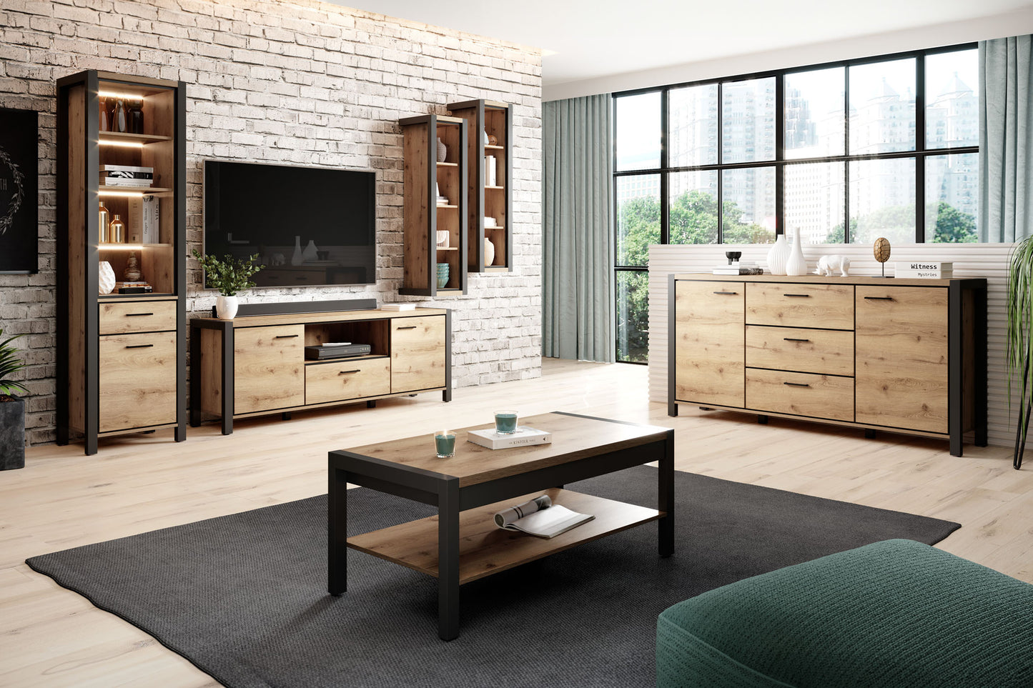 Skapis Aktava 55/200/41 cm Taurus ozols