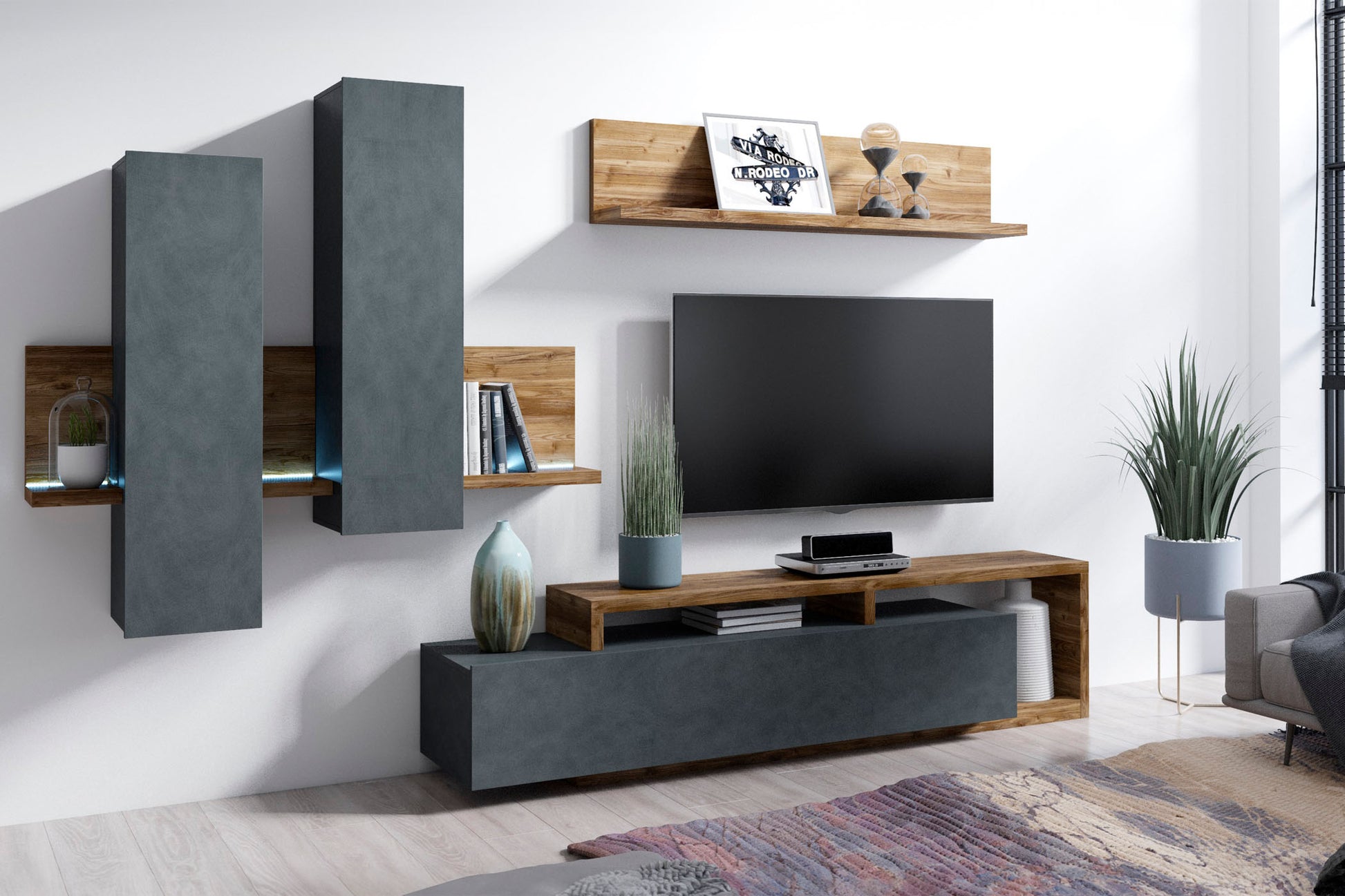 TV skapis Botas 219/45/52 cm ābele/egle - N1 Home