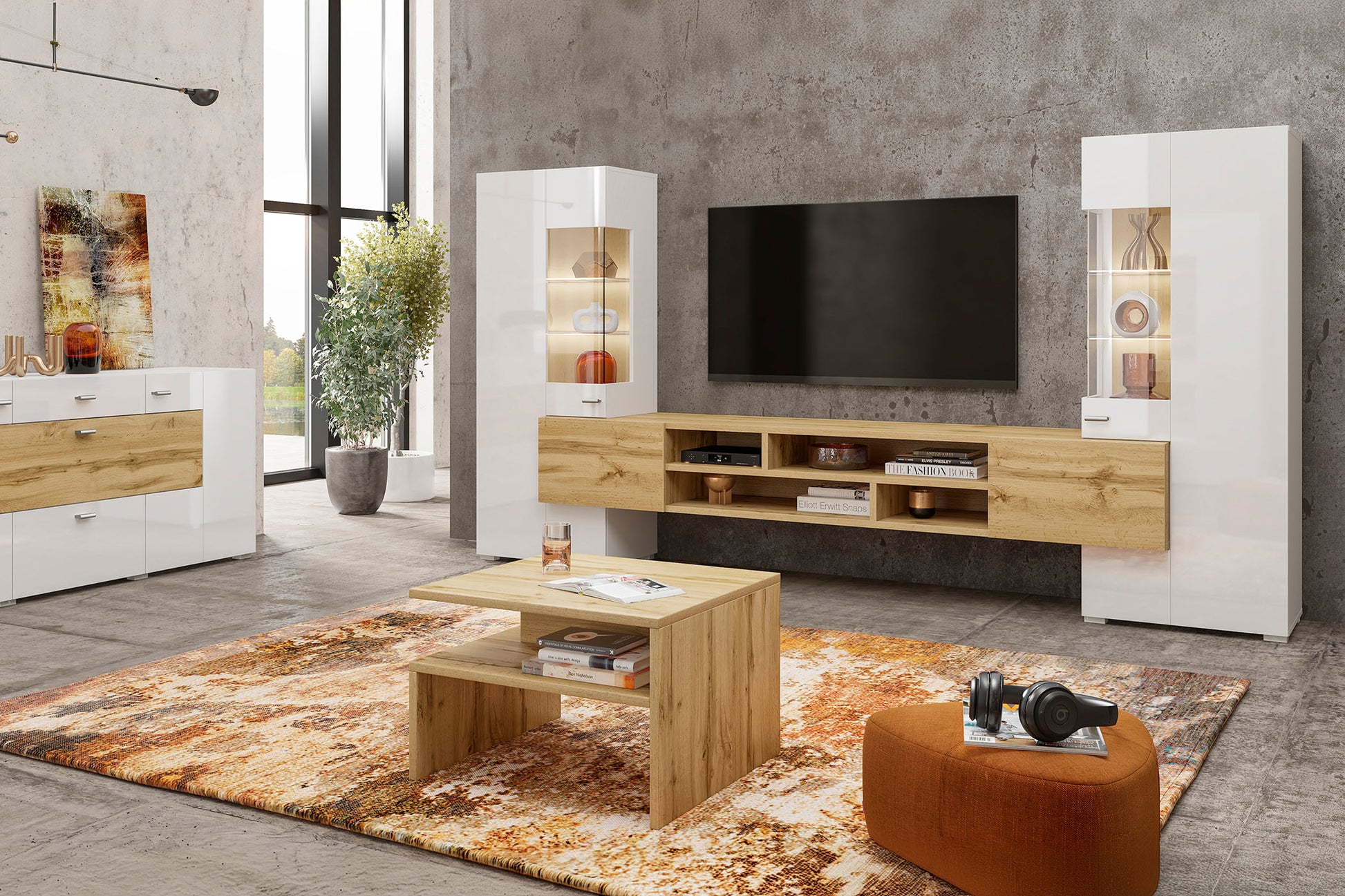 Kumode Cobas 165/39/71 cm balts/Votan ozols - N1 Home