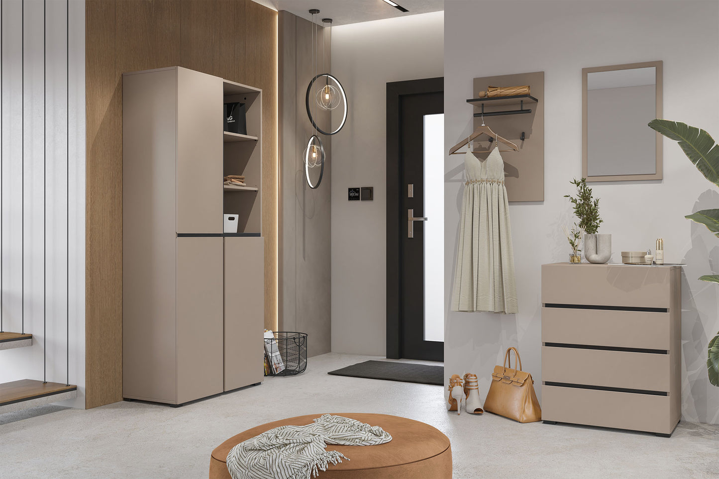 Sienas panelis ar āķiem Krosit kolekcija 40/70/20 cm congo