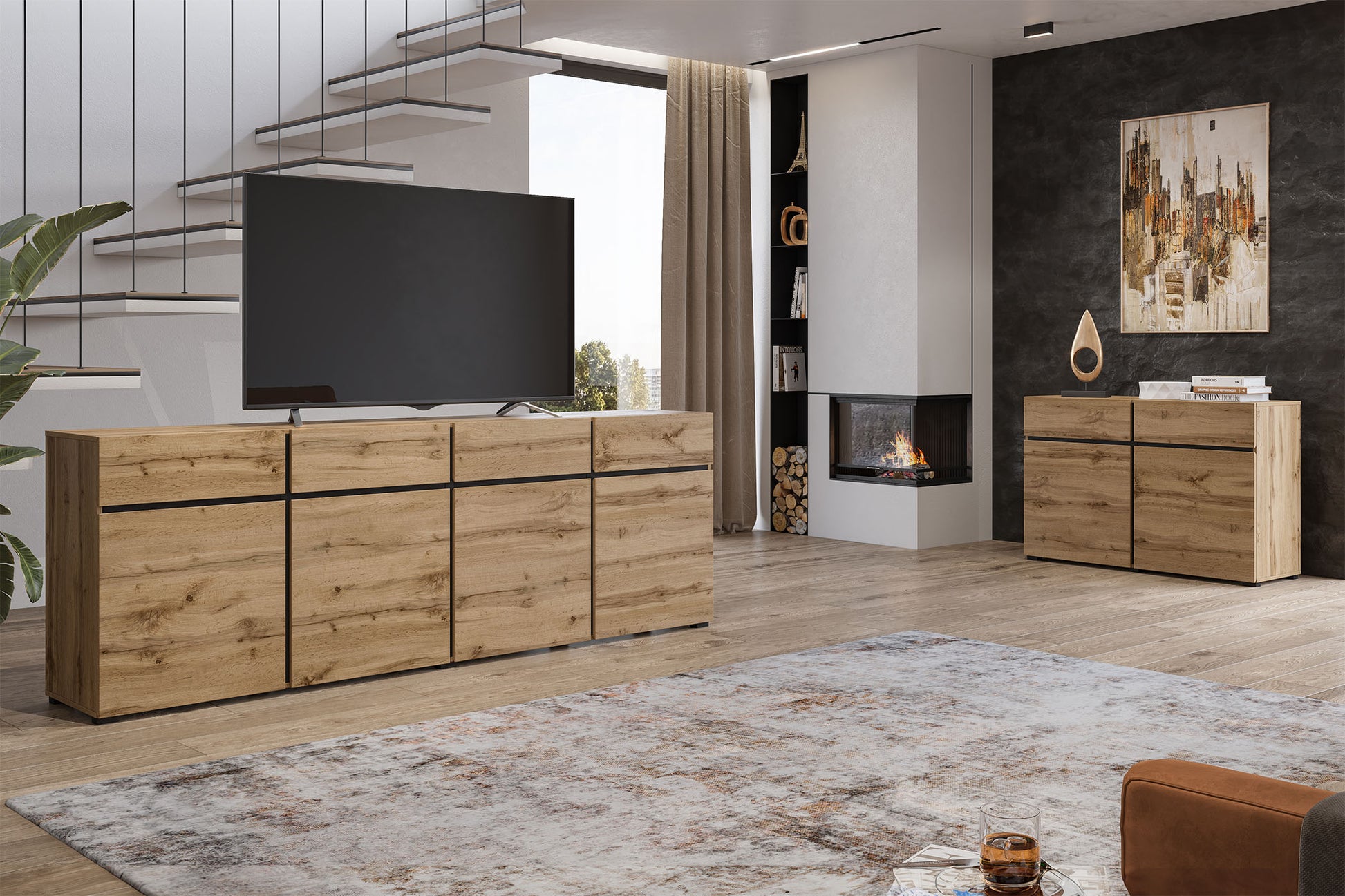 Kumode Krosit kolekcija 225/78/40 cm Votan ozols - N1 Home