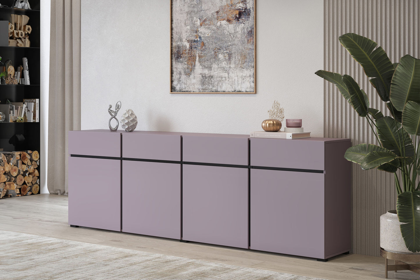 Kumode Krosit kolekcija 119/78/40 cm congo/melns - N1 Home