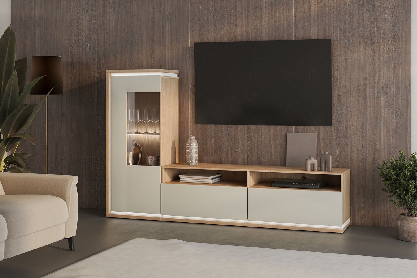 Skapis Dors 55/135/41 cm eļļos ozols/kašmirs