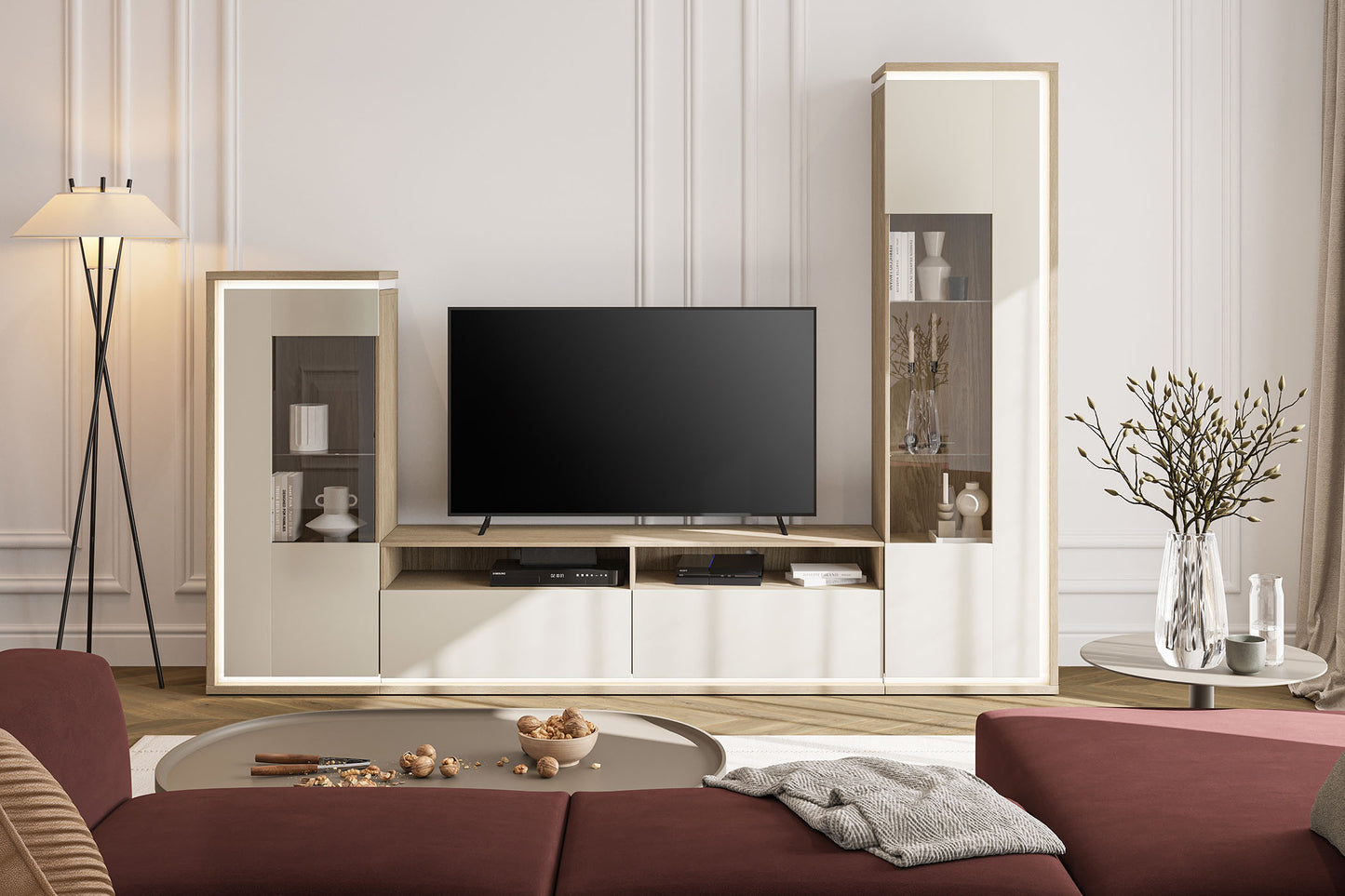 Sienas bloks Dors 270/201/41 cm eļļots ozols/kašmirs