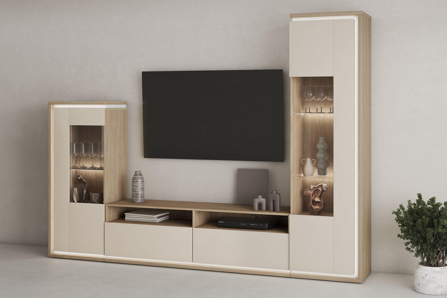 Sienas bloks Dors 270/201/41 cm eļļots ozols/kašmirs