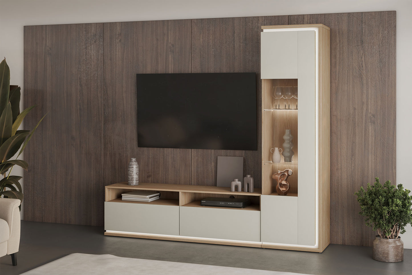 Sienas bloks Dors 270/201/41 cm eļļots ozols/kašmirs