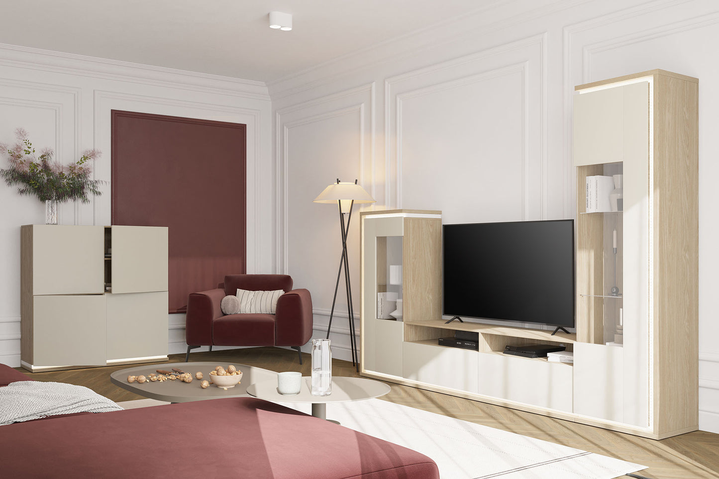 Sienas bloks Dors 270/201/41 cm eļļots ozols/kašmirs