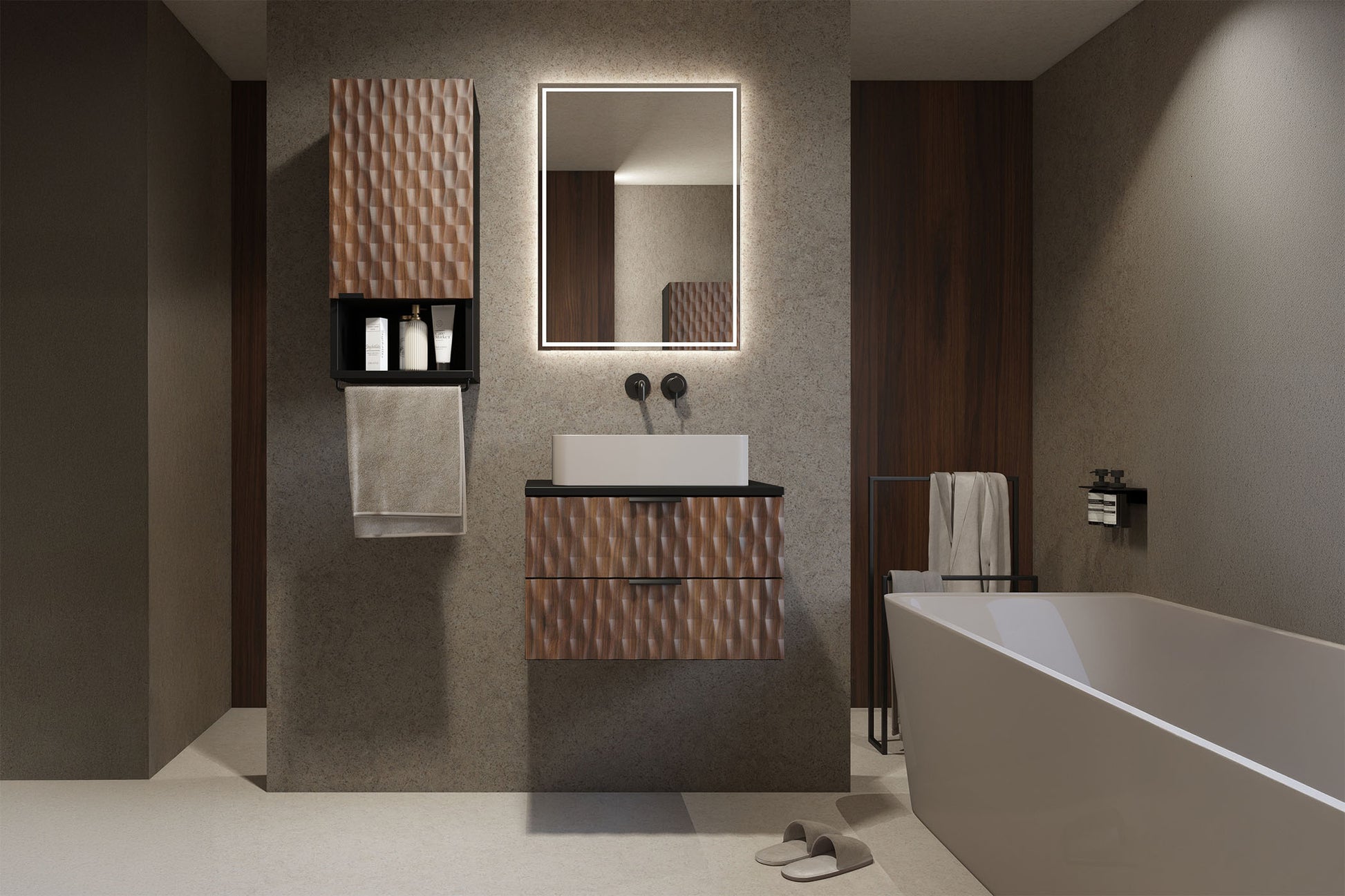 Skapis Enoza 33/133/35 cm Catania/melns oniks - N1 Home