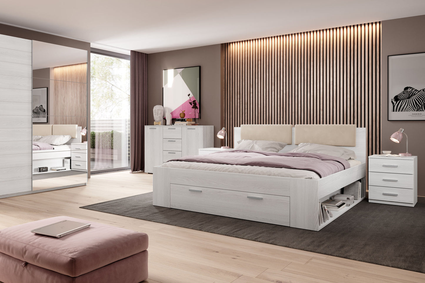 Naktsskapis Galateja 46/41/56 cm abisko ash