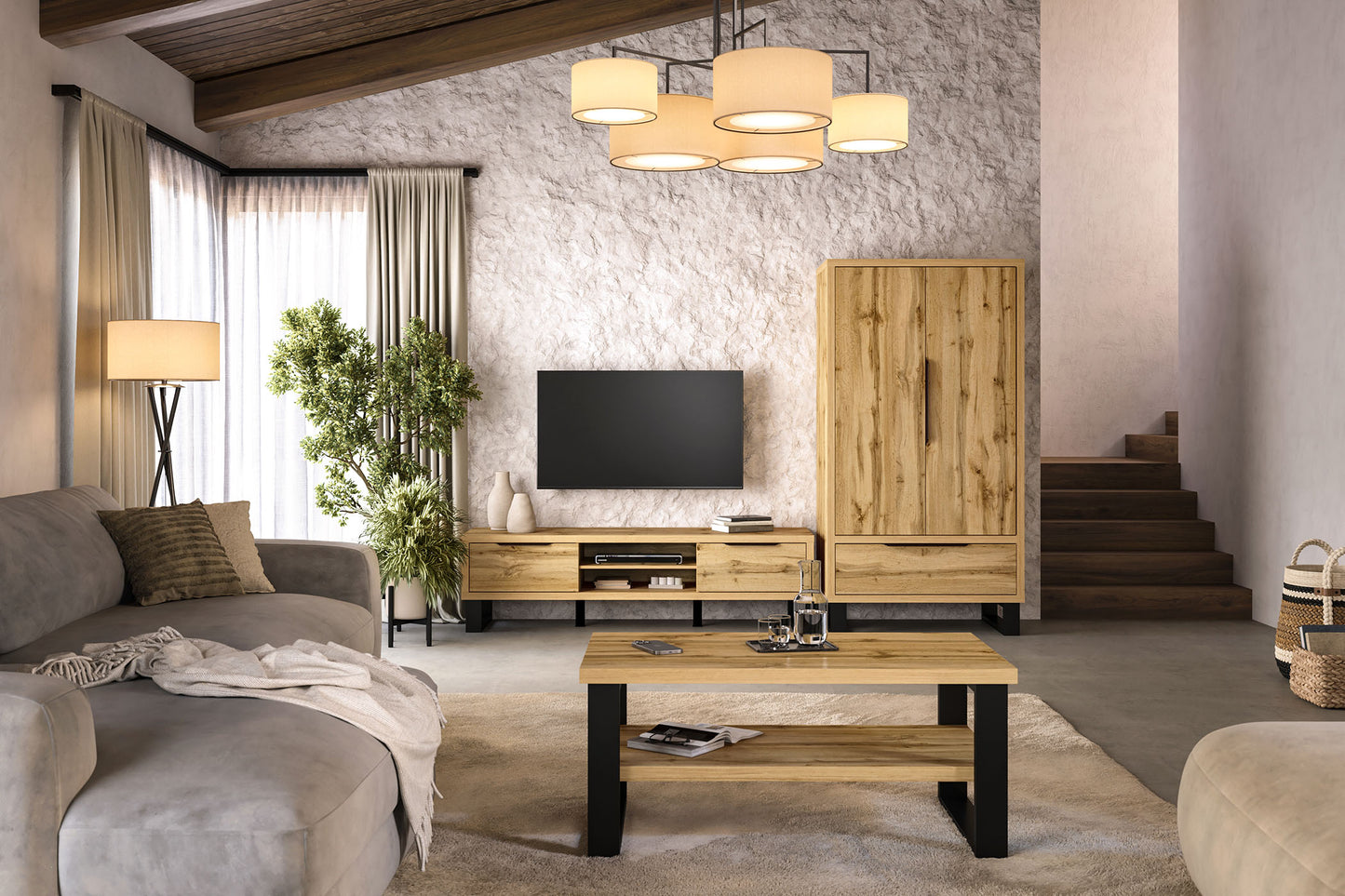 Kafijas galds Hallis 110/60/50 cm Votan ozols - N1 Home