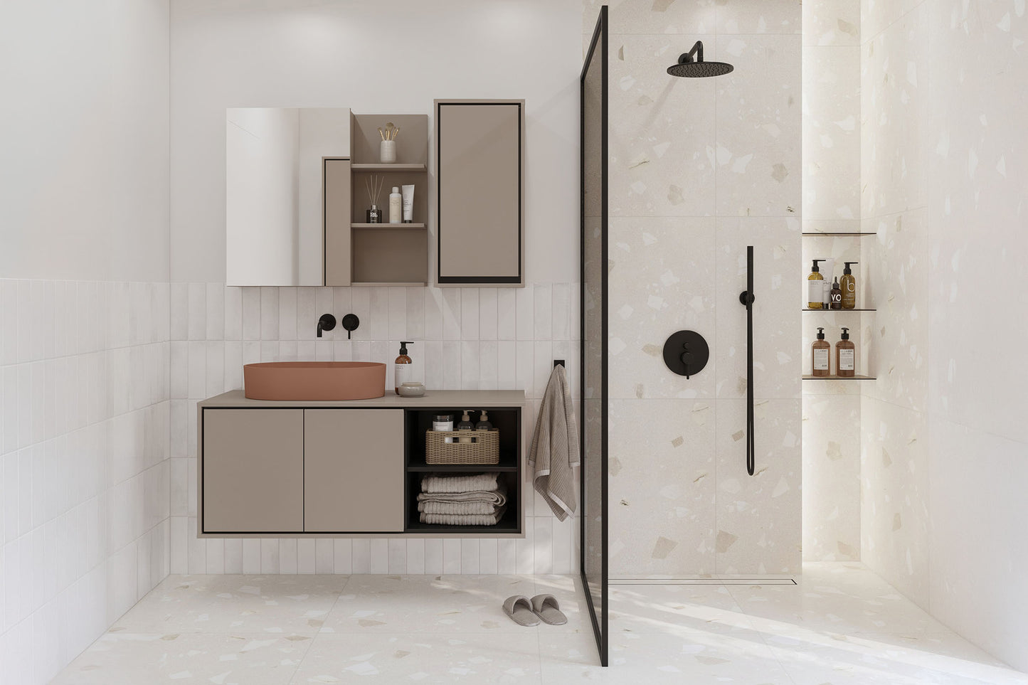 Skapis Iriva 35/30/172 cm congo/melns - N1 Home