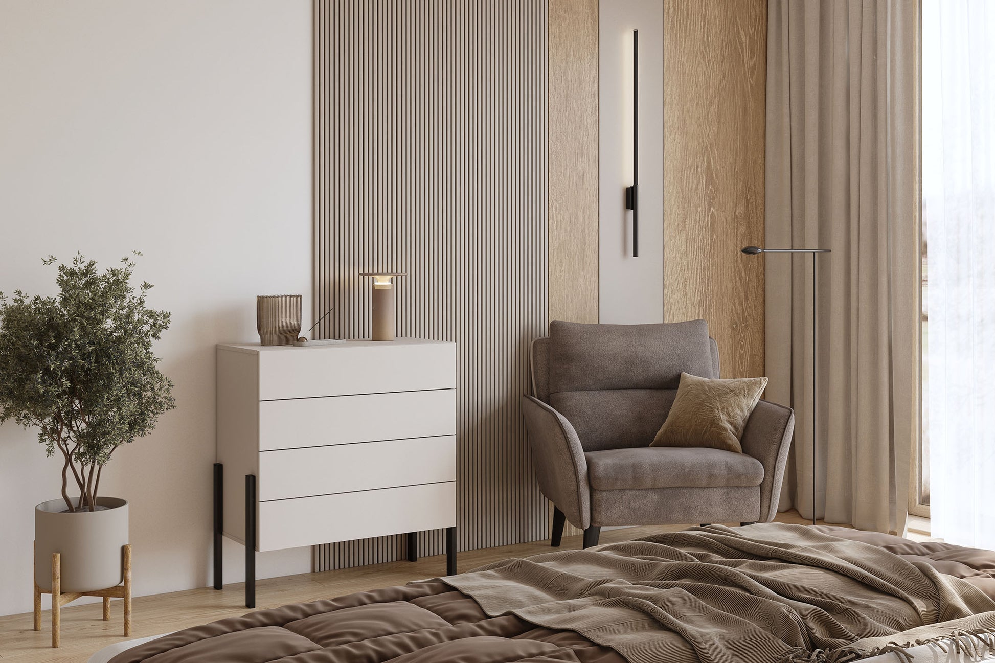 Kumode Jukka 84/90/40 cm kašmirs - N1 Home