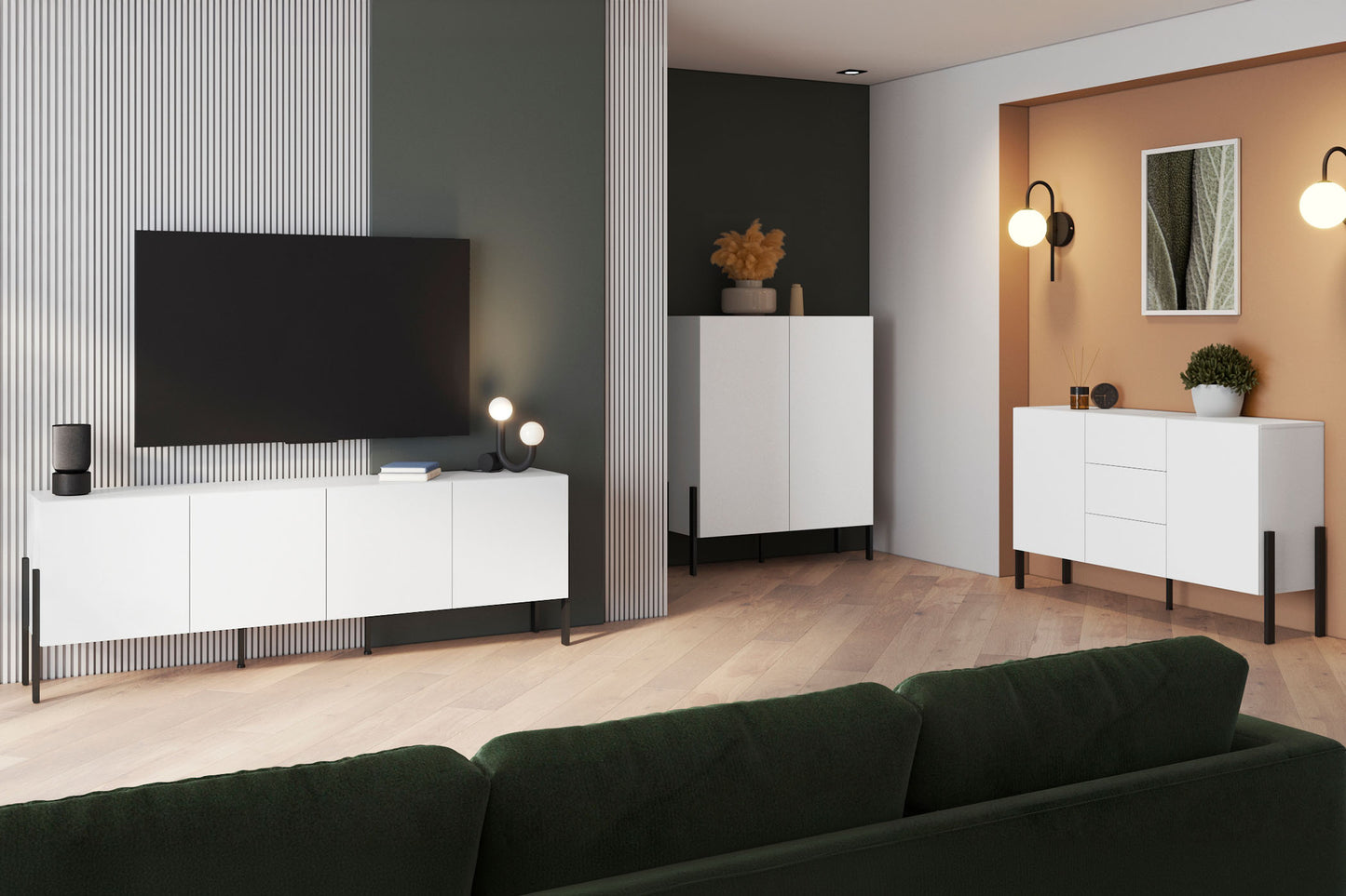 Kumode Jukka 94/150/50 cm balts - N1 Home