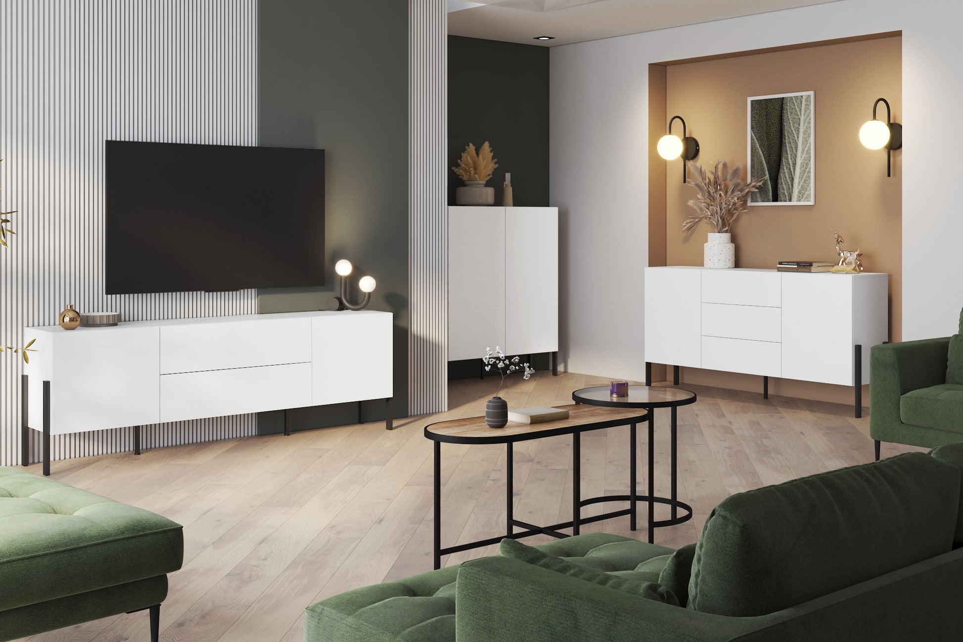 Kumode Jukka 204/70/40 cm balts - N1 Home