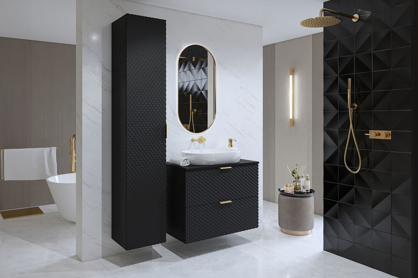 Skapis Lors 80/49/63 cm melns - N1 Home