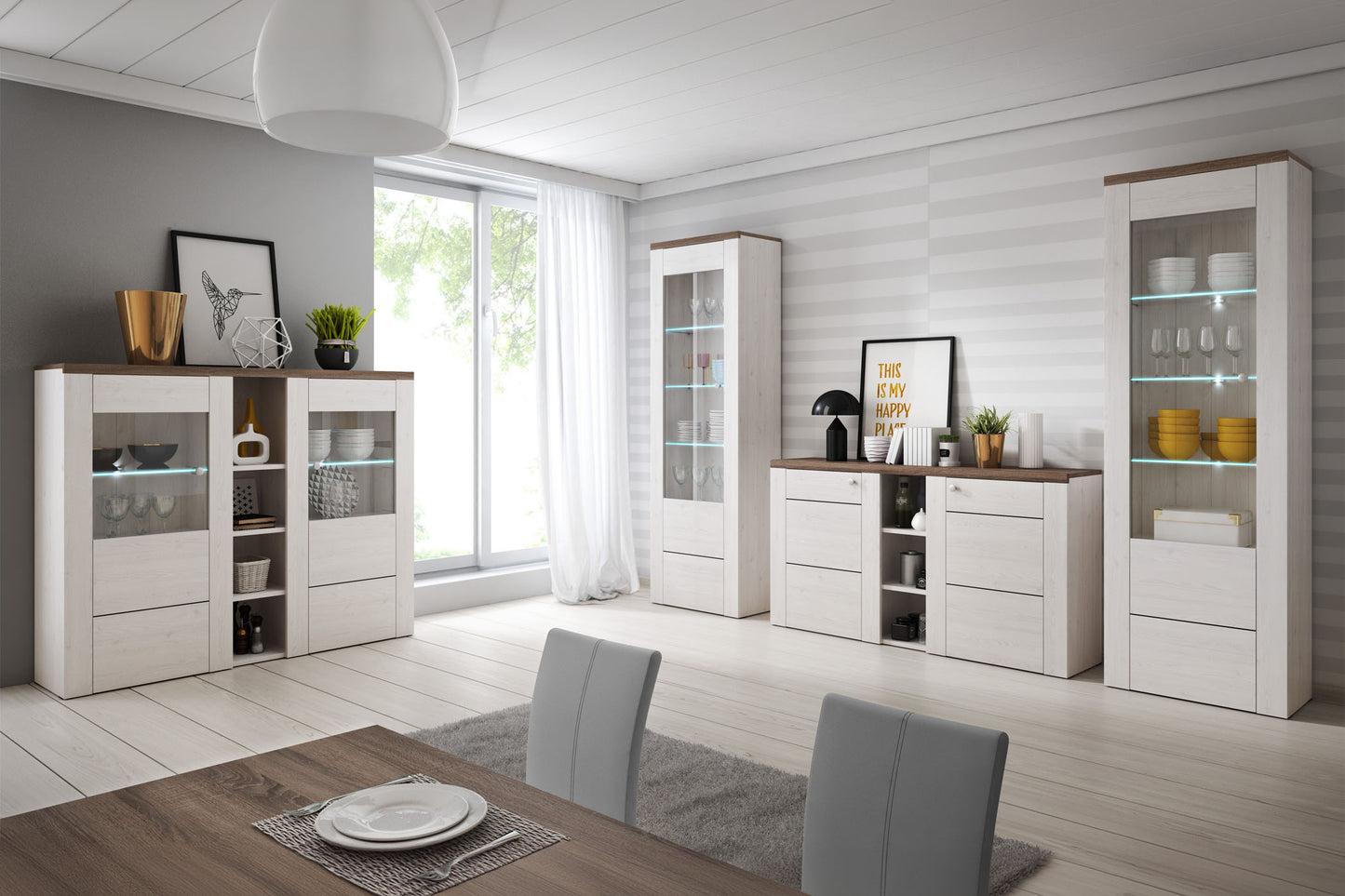 Sienas bloks Laroš 240+/206/37 cm Sonoma trifele/Sibiu lapegle