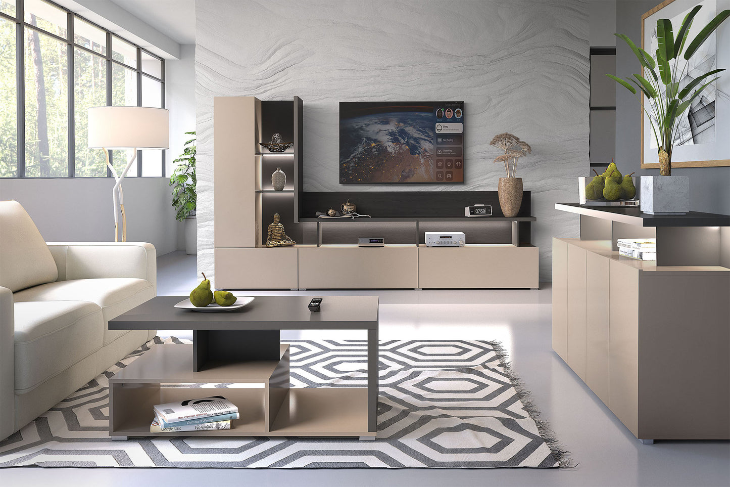 Sienas bloks Serigi 270/162/40cm congo/antracīts/melns