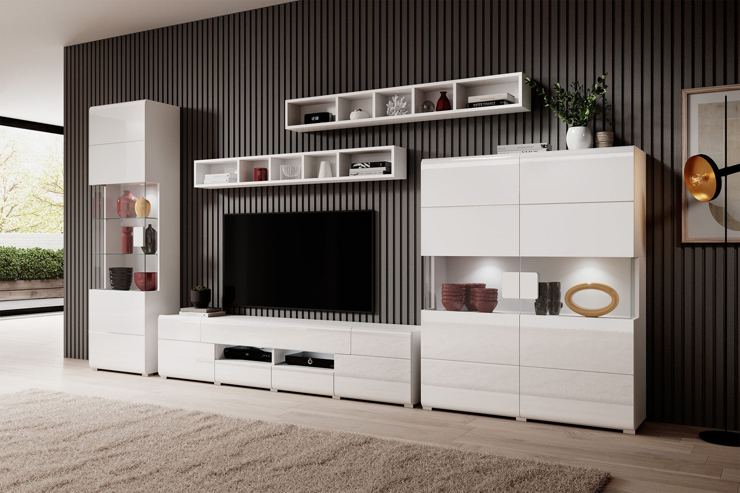 TV skapis Tola 208/39/47 cm balts - N1 Home