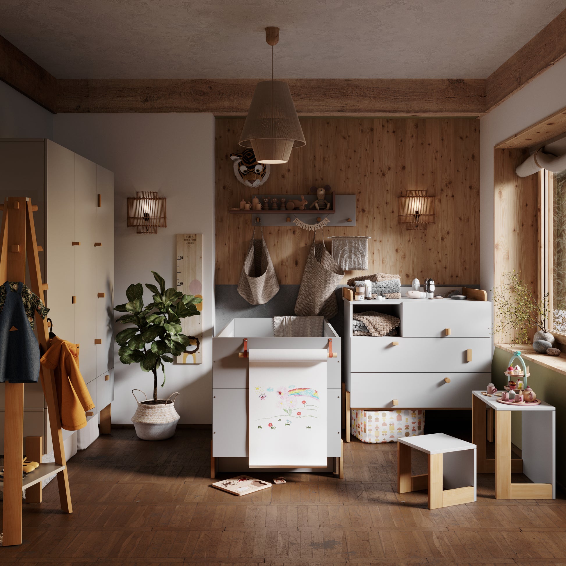 2 durvju skapis ARTY 51/105/157 cm melamīns - N1 Home