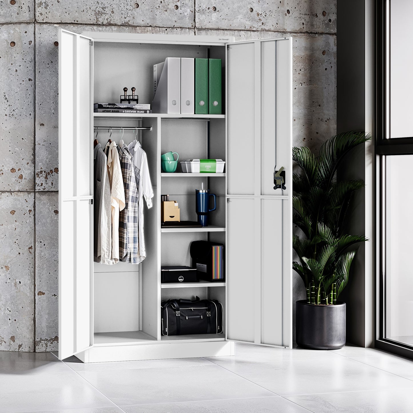 Metāla skapis Daw smart 185/90/45 cm balts - N1 Home