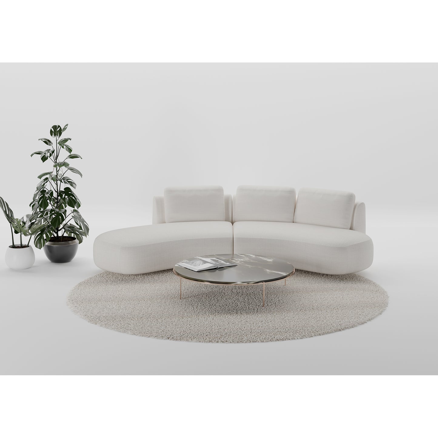 Dīvāns Domani S1 Befame 314/91/144 cm krēms